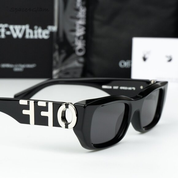 Off-White Women Sunglasses Black Grey Square OERI124 FILLMORE 1007 NEW AUTHENTIC main image 8